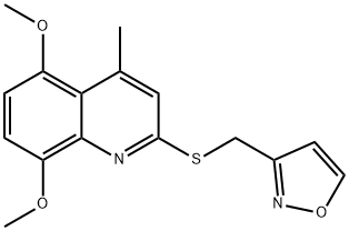 3-[(5,8-dimethoxy-4-methylquinolin-2-yl)sulfanylmethyl]-1,2-oxazole 结构式