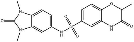 N-(1,3-dimethyl-2-oxobenzimidazol-5-yl)-2-methyl-3-oxo-4H-1,4-benzoxazine-6-sulfonamide 结构式