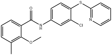 N-(3-chloro-4-pyridin-2-ylsulfanylphenyl)-2-methoxy-3-methylbenzamide 结构式