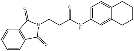 3-(1,3-dioxoisoindol-2-yl)-N-(5,6,7,8-tetrahydronaphthalen-2-yl)propanamide 结构式