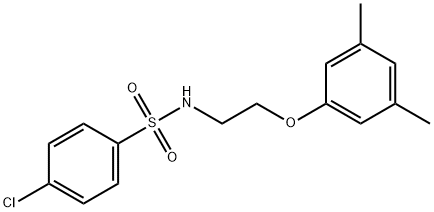 4-chloro-N-[2-(3,5-dimethylphenoxy)ethyl]benzenesulfonamide 结构式