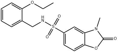 N-[(2-ethoxyphenyl)methyl]-3-methyl-2-oxo-1,3-benzoxazole-5-sulfonamide 结构式