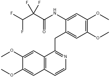 N-[2-[(6,7-dimethoxyisoquinolin-1-yl)methyl]-4,5-dimethoxyphenyl]-2,2,3,3-tetrafluoropropanamide 结构式