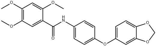 N-[4-(1,3-benzodioxol-5-yloxy)phenyl]-2,4,5-trimethoxybenzamide 结构式