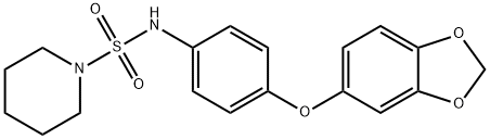N-[4-(1,3-benzodioxol-5-yloxy)phenyl]piperidine-1-sulfonamide 结构式