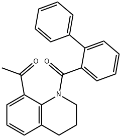 1-[1-(2-phenylbenzoyl)-3,4-dihydro-2H-quinolin-8-yl]ethanone 结构式