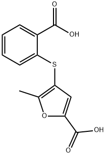 4-(2-carboxyphenyl)sulfanyl-5-methylfuran-2-carboxylic acid 结构式