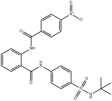 N-[4-(tert-butylsulfamoyl)phenyl]-2-[(4-nitrobenzoyl)amino]benzamide 结构式