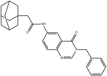 2-(1-adamantyl)-N-(3-benzyl-4-oxoquinazolin-6-yl)acetamide 结构式
