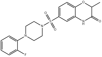 6-[4-(2-fluorophenyl)piperazin-1-yl]sulfonyl-2-methyl-4H-1,4-benzoxazin-3-one 结构式