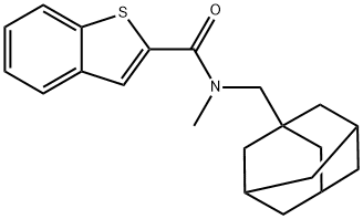 N-(1-adamantylmethyl)-N-methyl-1-benzothiophene-2-carboxamide 结构式