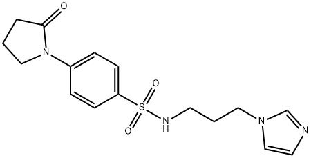 N-(3-imidazol-1-ylpropyl)-4-(2-oxopyrrolidin-1-yl)benzenesulfonamide 结构式