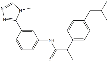 2-[4-(2-methylpropyl)phenyl]-N-[3-(4-methyl-1,2,4-triazol-3-yl)phenyl]propanamide 结构式