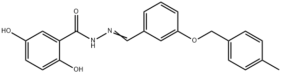 2,5-dihydroxy-N-[(E)-[3-[(4-methylphenyl)methoxy]phenyl]methylideneamino]benzamide 结构式