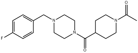 1-[4-[4-[(4-fluorophenyl)methyl]piperazine-1-carbonyl]piperidin-1-yl]ethanone 结构式