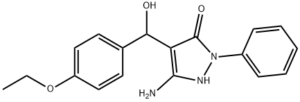 5-amino-4-[(4-ethoxyphenyl)-hydroxymethyl]-2-phenyl-1H-pyrazol-3-one 结构式