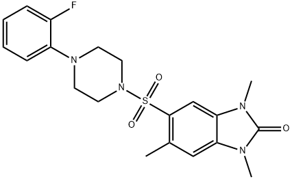 5-[4-(2-fluorophenyl)piperazin-1-yl]sulfonyl-1,3,6-trimethylbenzimidazol-2-one 结构式