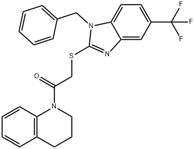 2-[1-benzyl-5-(trifluoromethyl)benzimidazol-2-yl]sulfanyl-1-(3,4-dihydro-2H-quinolin-1-yl)ethanone 结构式