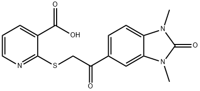 2-[2-(1,3-dimethyl-2-oxobenzimidazol-5-yl)-2-oxoethyl]sulfanylpyridine-3-carboxylic acid 结构式