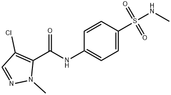 4-chloro-2-methyl-N-[4-(methylsulfamoyl)phenyl]pyrazole-3-carboxamide 结构式