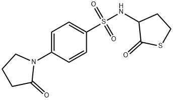 4-(2-oxopyrrolidin-1-yl)-N-(2-oxothiolan-3-yl)benzenesulfonamide 结构式