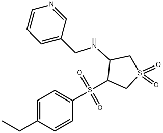 4-(4-ethylphenyl)sulfonyl-1,1-dioxo-N-(pyridin-3-ylmethyl)thiolan-3-amine 结构式