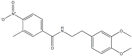 N-[2-(3,4-dimethoxyphenyl)ethyl]-3-methyl-4-nitrobenzamide 结构式