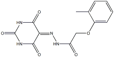 2-(2-methylphenoxy)-N-[(2,4,6-trioxo-1,3-diazinan-5-ylidene)amino]acetamide 结构式