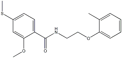 2-methoxy-N-[2-(2-methylphenoxy)ethyl]-4-methylsulfanylbenzamide 结构式