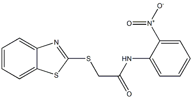 2-(1,3-benzothiazol-2-ylsulfanyl)-N-(2-nitrophenyl)acetamide 结构式