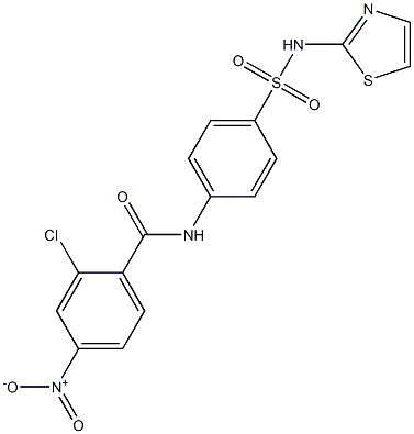 2-chloro-4-nitro-N-[4-(1,3-thiazol-2-ylsulfamoyl)phenyl]benzamide 结构式