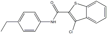 3-chloro-N-(4-ethylphenyl)-1-benzothiophene-2-carboxamide 结构式