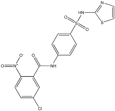 5-chloro-2-nitro-N-[4-(1,3-thiazol-2-ylsulfamoyl)phenyl]benzamide 结构式