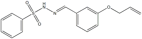 N-[(E)-(3-prop-2-enoxyphenyl)methylideneamino]benzenesulfonamide 结构式