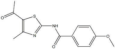 N-(5-acetyl-4-methyl-1,3-thiazol-2-yl)-4-methoxybenzamide 结构式