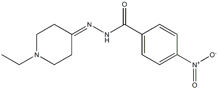 N-[(1-ethylpiperidin-4-ylidene)amino]-4-nitrobenzamide 结构式