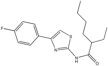 2-ethyl-N-[4-(4-fluorophenyl)-1,3-thiazol-2-yl]hexanamide 结构式