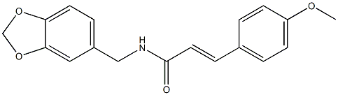 (E)-N-(1,3-benzodioxol-5-ylmethyl)-3-(4-methoxyphenyl)prop-2-enamide 结构式