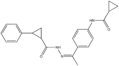 N-[(Z)-1-[4-(cyclopropanecarbonylamino)phenyl]ethylideneamino]-2-phenylcyclopropane-1-carboxamide 结构式