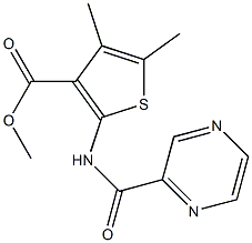 methyl 4,5-dimethyl-2-(pyrazine-2-carbonylamino)thiophene-3-carboxylate 结构式