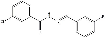 3-chloro-N-[(E)-(3-fluorophenyl)methylideneamino]benzamide 结构式