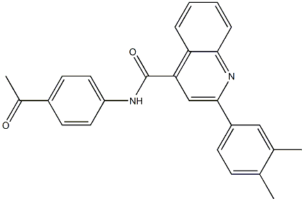 N-(4-acetylphenyl)-2-(3,4-dimethylphenyl)quinoline-4-carboxamide 结构式