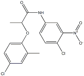 2-(4-chloro-2-methylphenoxy)-N-(4-chloro-3-nitrophenyl)propanamide 结构式