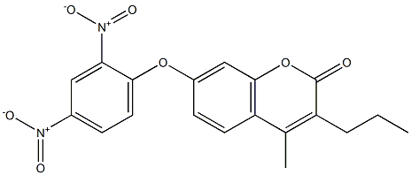 7-(2,4-dinitrophenoxy)-4-methyl-3-propylchromen-2-one 结构式