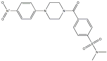 N,N-dimethyl-4-[4-(4-nitrophenyl)piperazine-1-carbonyl]benzenesulfonamide 结构式