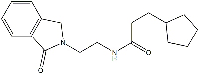 3-cyclopentyl-N-[2-(3-oxo-1H-isoindol-2-yl)ethyl]propanamide 结构式