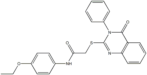 N-(4-ethoxyphenyl)-2-(4-oxo-3-phenylquinazolin-2-yl)sulfanylacetamide 结构式