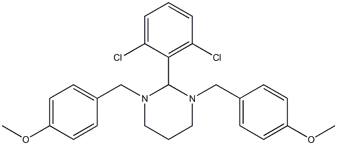 2-(2,6-dichlorophenyl)-1,3-bis[(4-methoxyphenyl)methyl]-1,3-diazinane 结构式