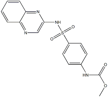 methyl N-[4-(quinoxalin-2-ylsulfamoyl)phenyl]carbamate 结构式