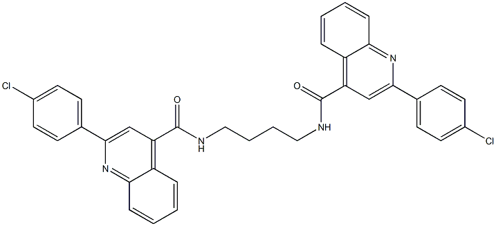 2-(4-chlorophenyl)-N-[4-[[2-(4-chlorophenyl)quinoline-4-carbonyl]amino]butyl]quinoline-4-carboxamide 结构式